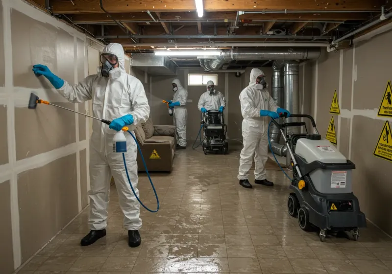 Basement Moisture Removal and Structural Drying process in Clay County, MO